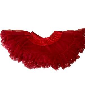 Red Tutu with Sequin Accents One Size Fits All